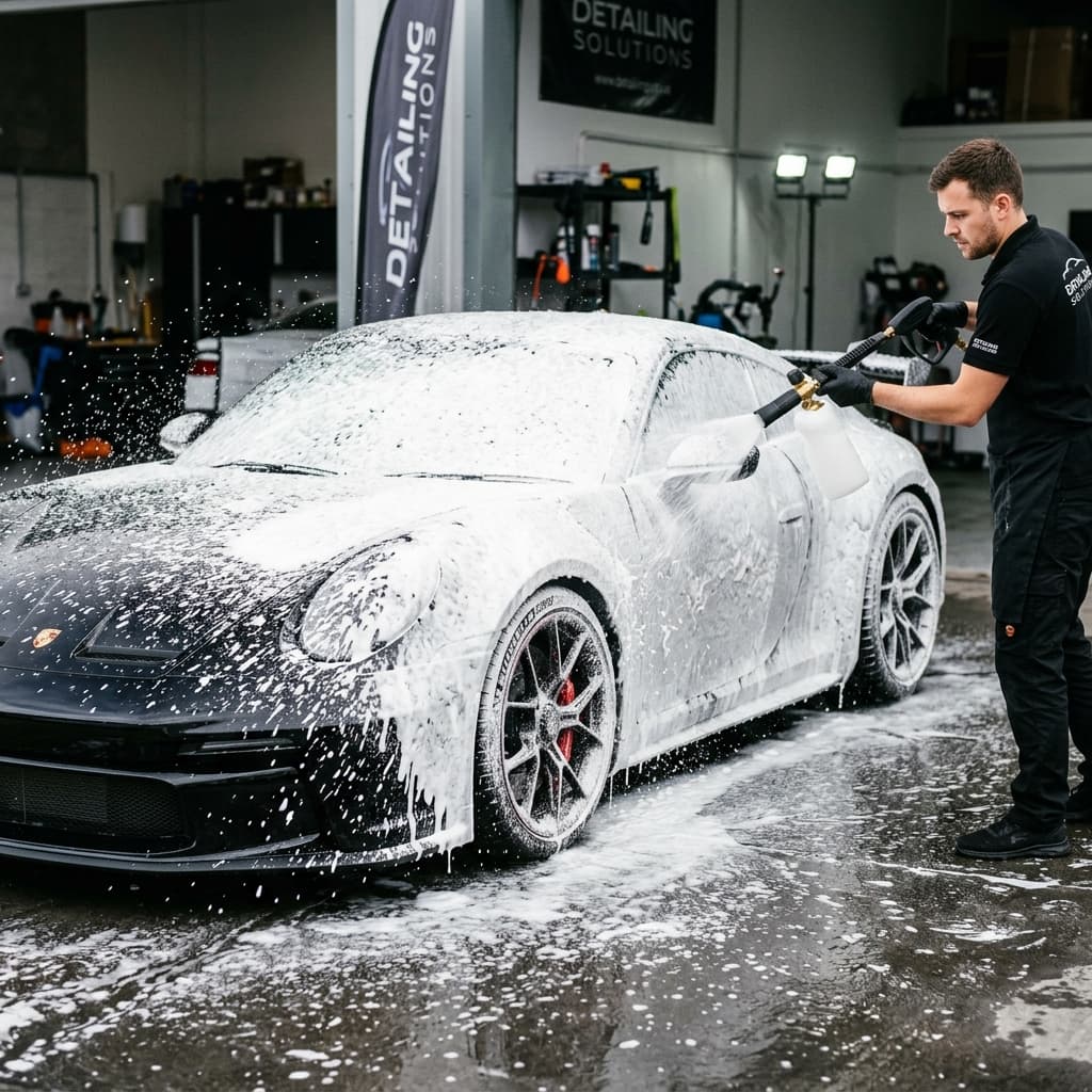 Detailing foam wash in action